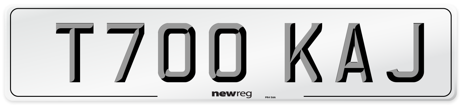 T700 KAJ Number Plate from New Reg